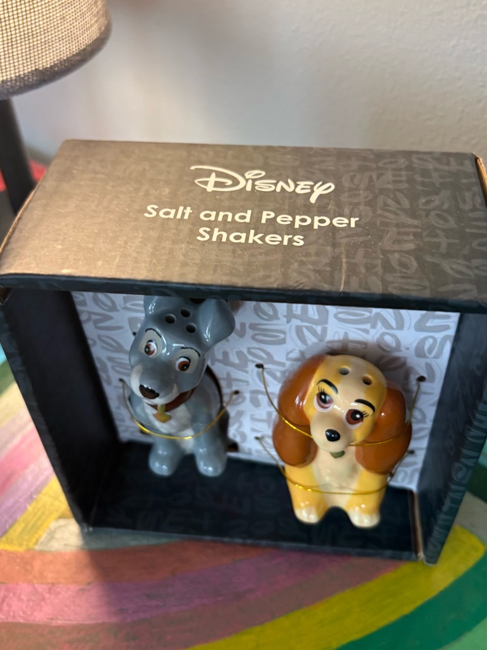 Disney Lady & Tramp Ceramic Salt and Pepper Shakers - Gray & Brown